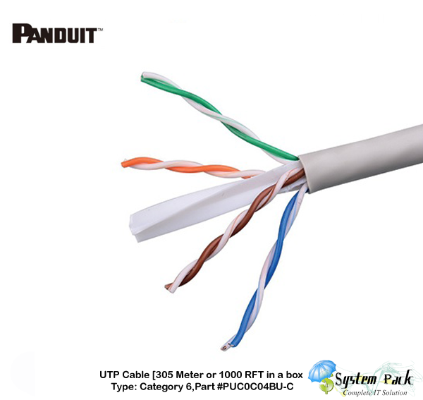 Panduit Cat-6 305 Meter Full Copper Networking LAN Cable - SYSTEM PACK